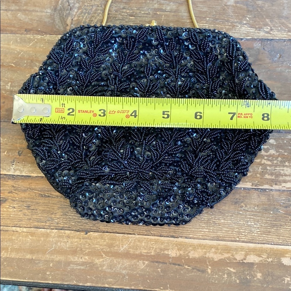 Elegant Black Beaded Women's Bag - Picture 10 of 12